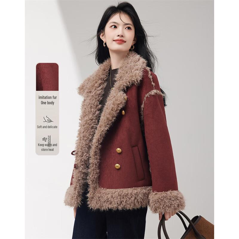 

Женское пальто из искусственной овечьей шерсти M