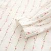 Spring Autumn Women White Shirts Cotton Yarn Floral Printing Long Sleeve Lady Tops Loose Blouses Soft Female Clothing