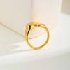 Vnox Simple Smooth Gold Finger Rings For Lovers Stainless Steel Irregular Statement Jewelry Ring For Women Men Wedding Gifts
