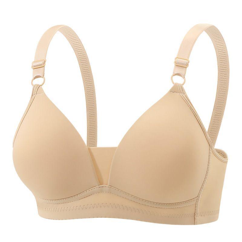 Japanese Style Seamless Deep V Triangle Bra for Women - Wire-Free with Small Bust Support