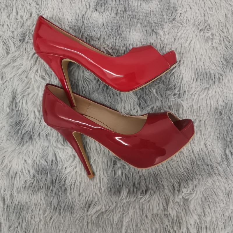 Dámské platformové lodičky na vysokém podpatku Módní Sexy S otevřenou špičkou 12cm Lakované Stilettos Gladiátorky Párty Svatba Jazzové taneční boty