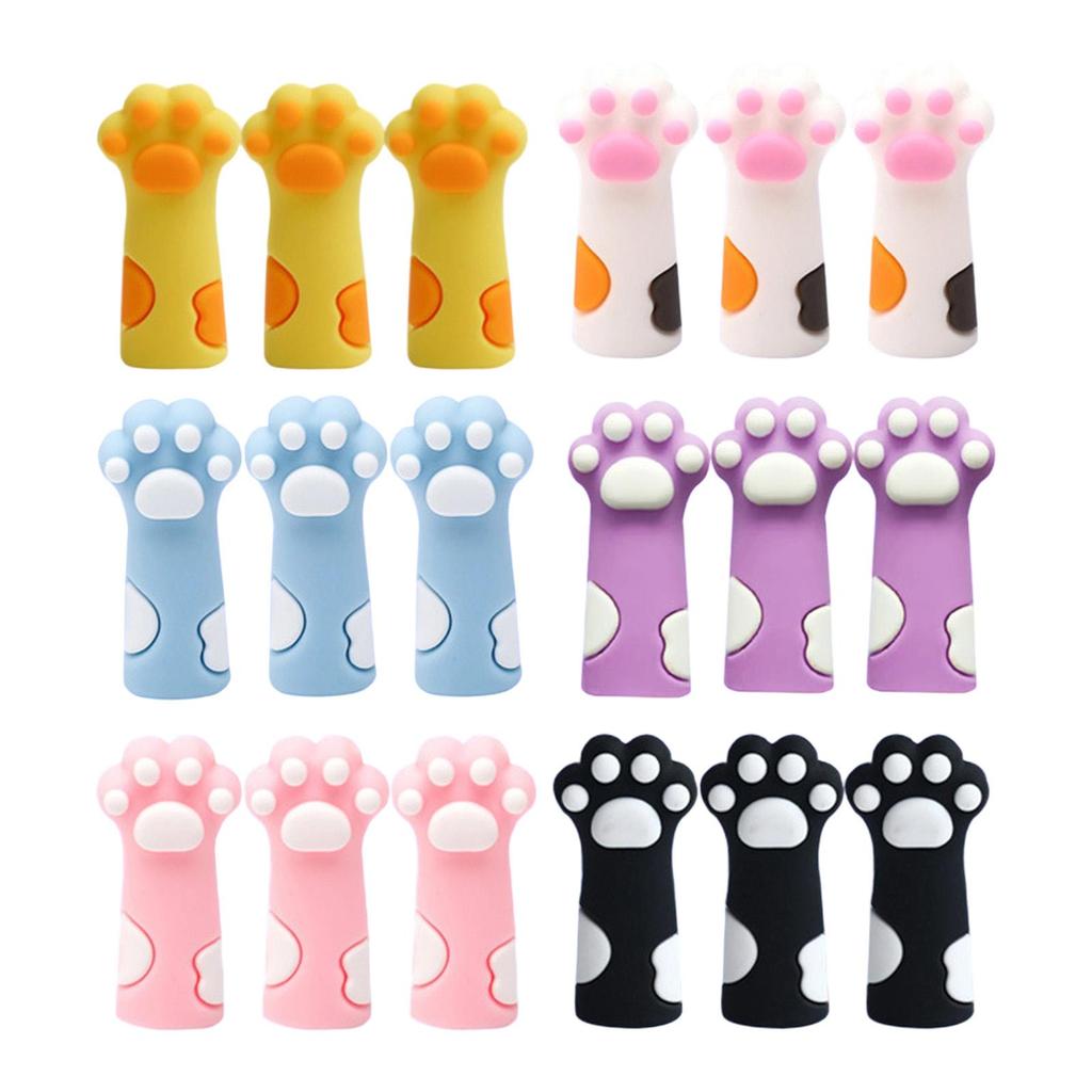 Cat Paw Knitting Pin Stoppers Gifts Reusable Silicone Knit Pin Tips Covers for Crafting Sweater Quilting Crocheting Hand Sewing