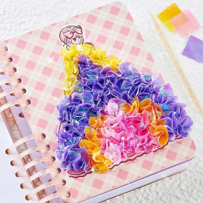 Kid Craft Toys DIY Painting Sticker Kids Art Girl's Drawing Poking Princess Handmade Educational Toys Children's Gifts Christmas