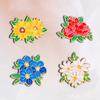 Brooch Pin Vibrant Color Peony Flower Leaves Shape Badge Clothing Decoration Sweaters Hats Bags Accessory
