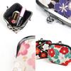 Komon Kobo 3.6-inch Puffy Clasp Pouch with Weeping Plum Blossom Design (Pink) - Futago Chirimen, Kyoto, Wa KOMONO, Edo Komon Pattern, 0217
