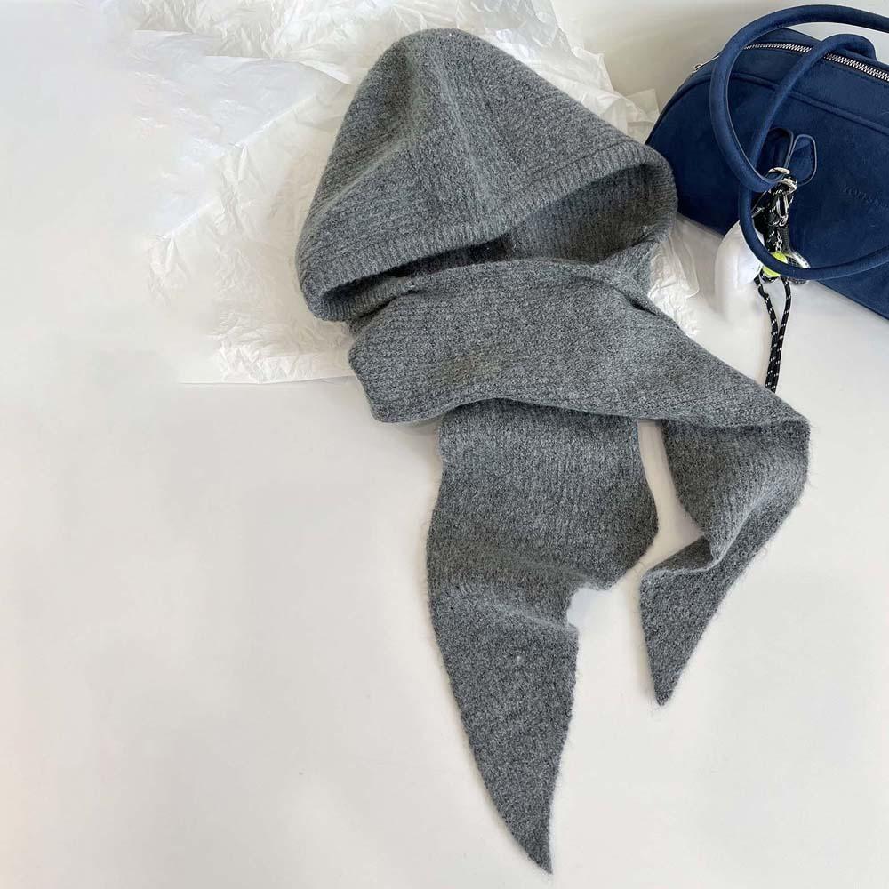 Soft Neck Collar Beanies Cap Triangular Winter Neckerchief Hat Versatile Knitted Hooded Cap  Warmer
