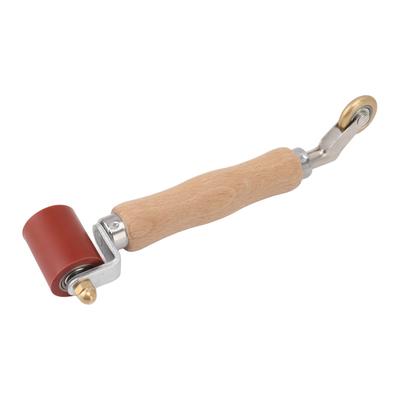 40mm Siliconen Naadroller Dubbel Gebruik Messing Wiel Houten Handvat Behang Platte Naadroller voor PVC TPO Lassen Rood