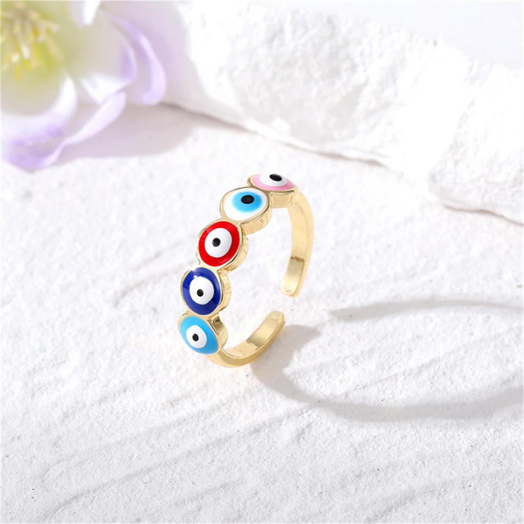 Classic Lucky Turkish Blue Evil Eye Rings For Women Men Vintage Colorful Enamel Demon Eyes Party Finger Ring Aesthetic Jewelry