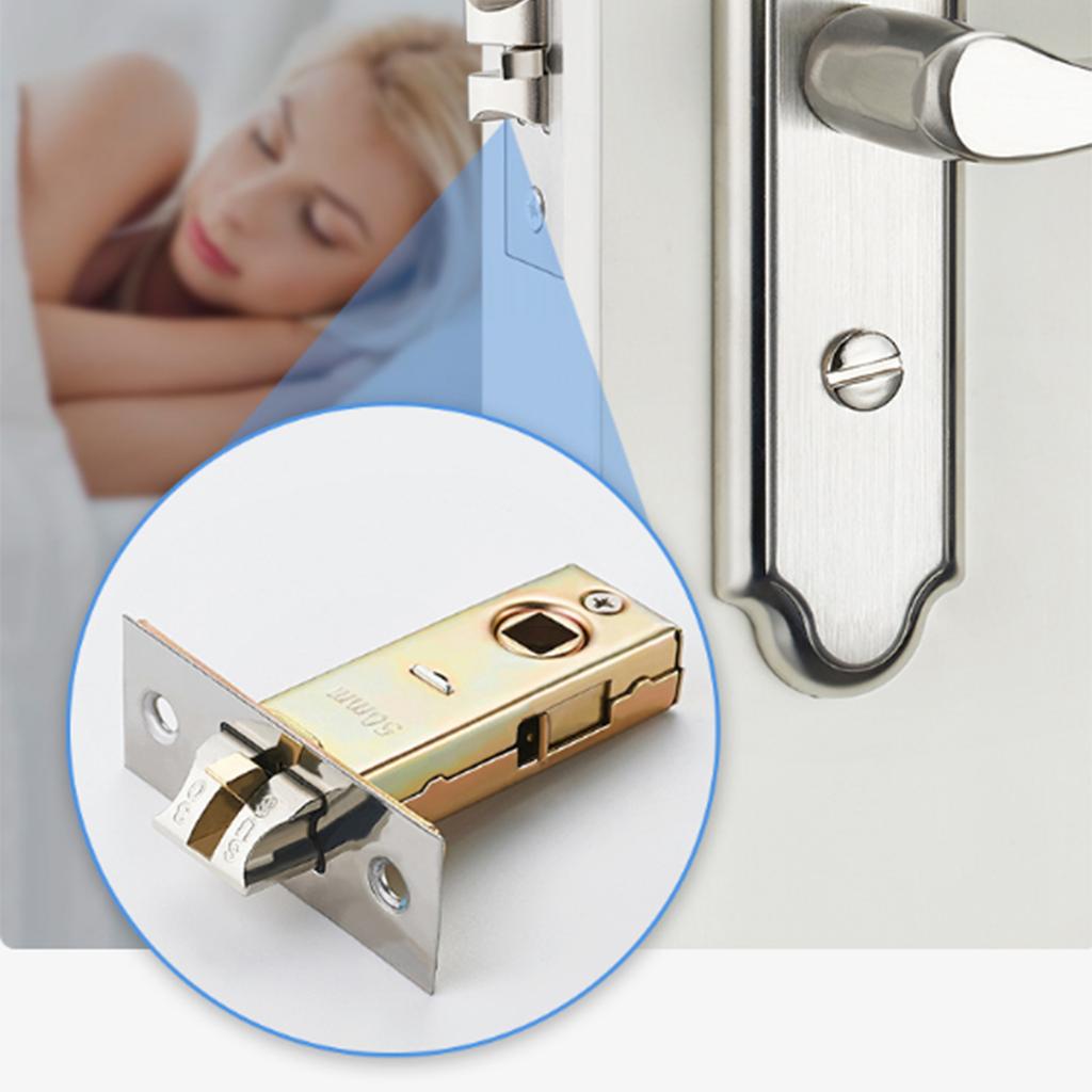Sturdy Metal Fork Tubulars Mortice Latches Metal Finish Convenient Accessory for Bathroom and Bedroom Door Installion