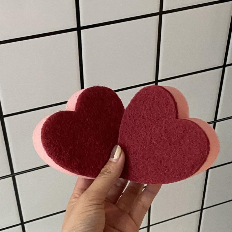 10 ks Houbička ve tvaru srdce Odolná podložka Silná dekontaminace Utěrka na nádobí Roztomilý tvar srdce Neškrábe Kuchyňské doplňky