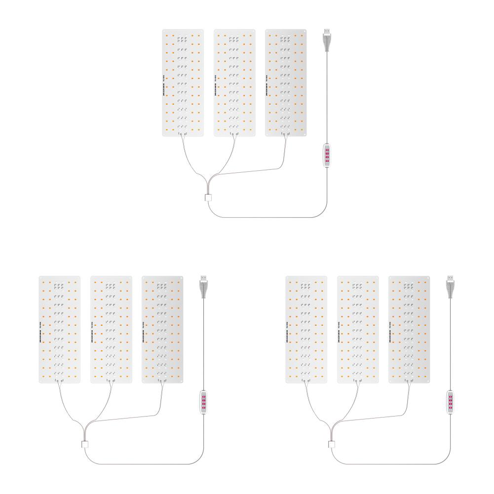 

LF # Светодиодный светильник для выращивания растений Ультратонкая панель USB для выращивания растений Лампа для выращивания растений с регулируемой яркостью (Три он
