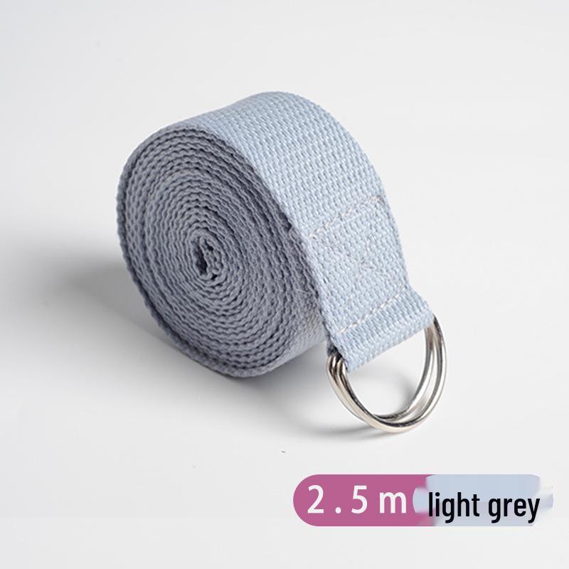 2.5M Yoga Stretch Strap: Multifunctional Non-Elastic Stretching Aid светло-серый