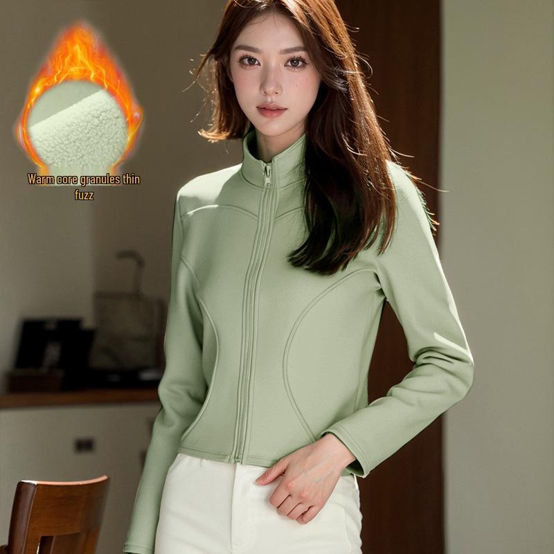 Women's Slim Fit Velvet-Lined Winter Pilates Yoga Jacket