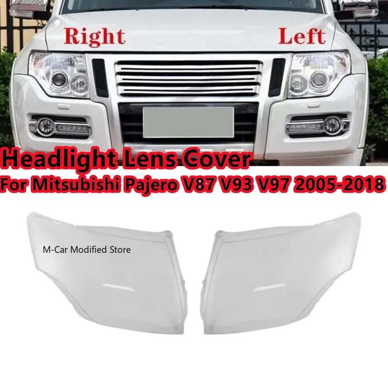 Right&Left Car Headlight Lens Lampcover Cover Lampshade Shell For Mitsubishi Pajero V87 V93 V97 2005-2018 Headlight Cover Shell Only Left