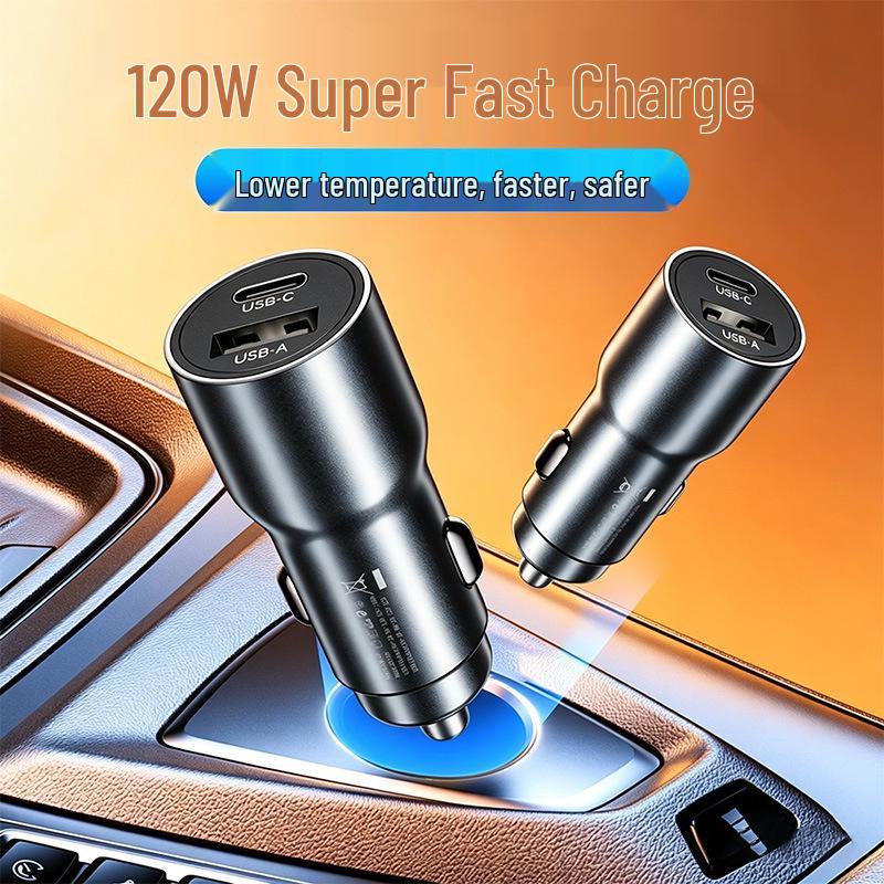 Dual-Port Fast Car Charger for Apple & Huawei Devices