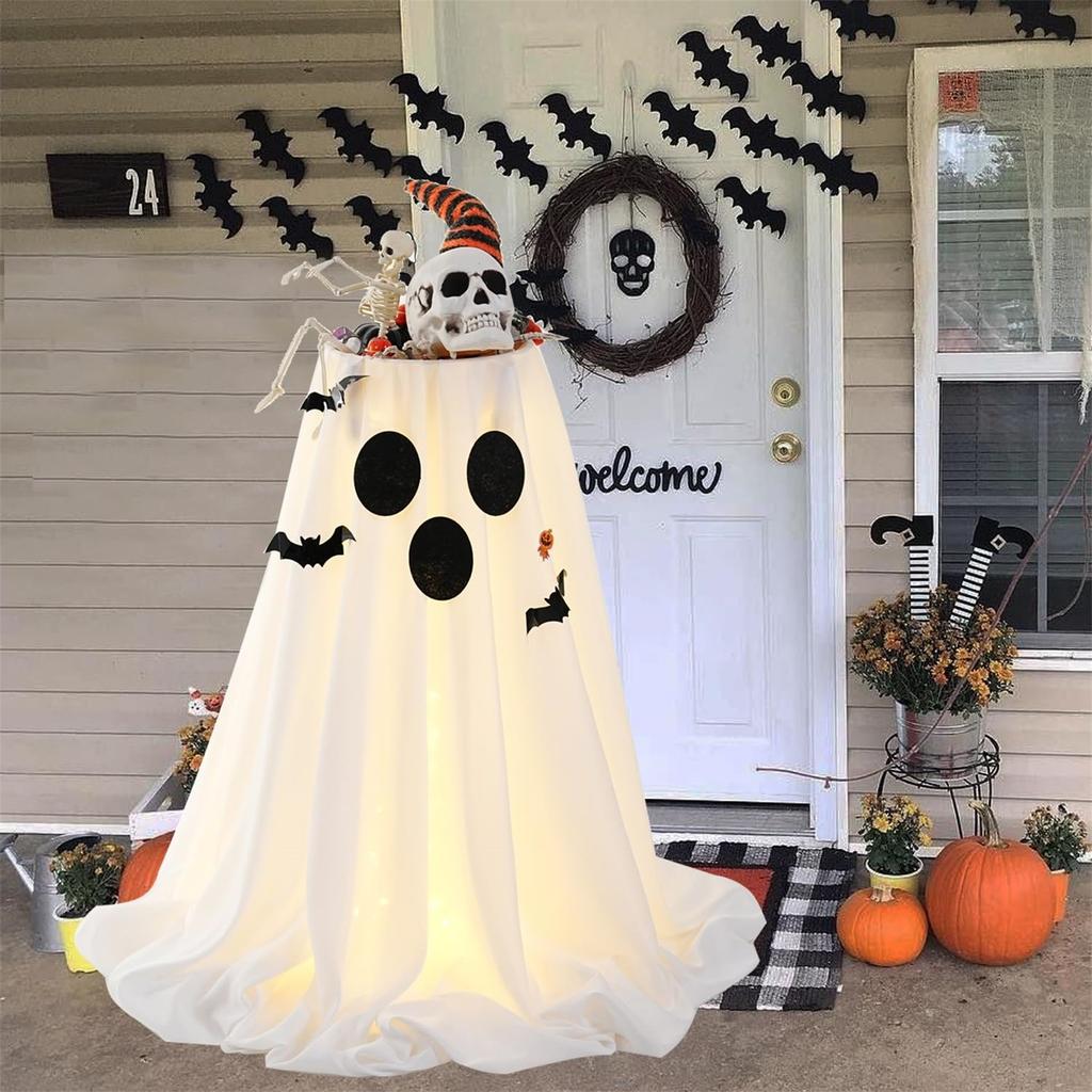 Halloween Candy Bowl Ornaments, Pvc Decoration Arrangement, Round Table Restaurant Bar Atmosphere Cafe Tablecloth Props