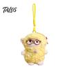 Soft Waxy Plush Pendant Sheep Doll for Bags And Keys, Curly Stuffed Animal Keychain Polyester Fiber with Bow Glasses Accessories, Cute Hanging