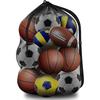 Large Mesh Bag for Storing Basketball Football Volleyball Adjustable Drawstring Shoulder Bag Ball Sports Training Equipment