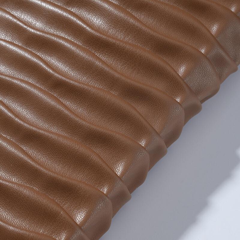 

Artificial Leather Fabric Wave Pleated Embossed Composite Material DIY Bags Shoe Creft Sewing Material Handmade Wholesale 100x137cm