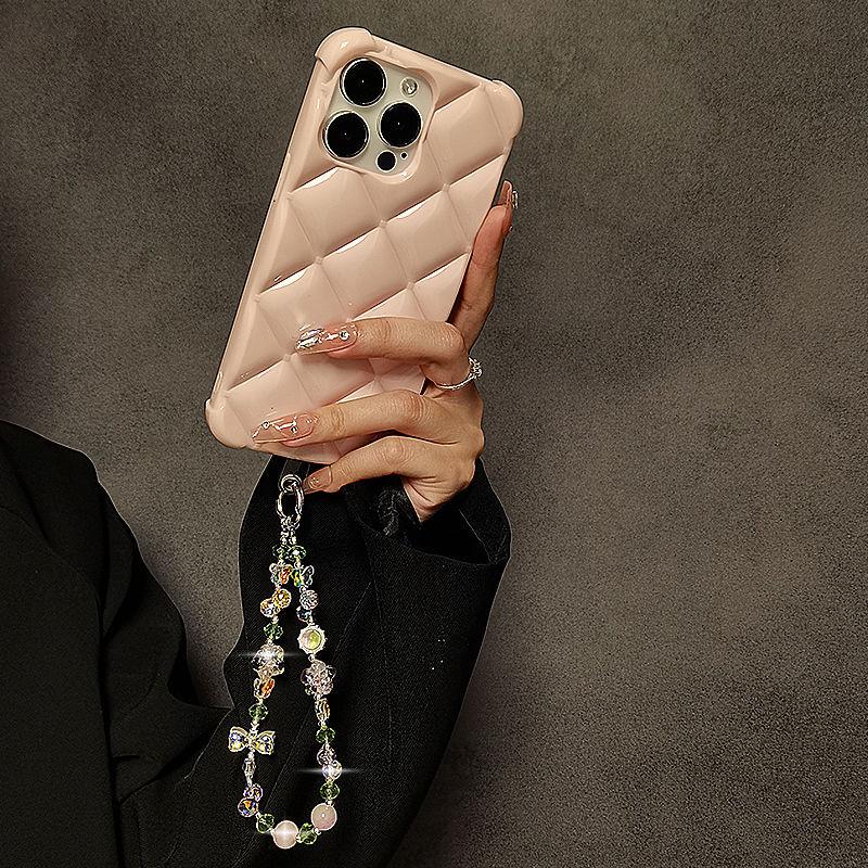 Creative Flower Beaded Wristlet: Short Lanyard with Clip for Phone, Keychain, or Bag Charm - Women's Trend