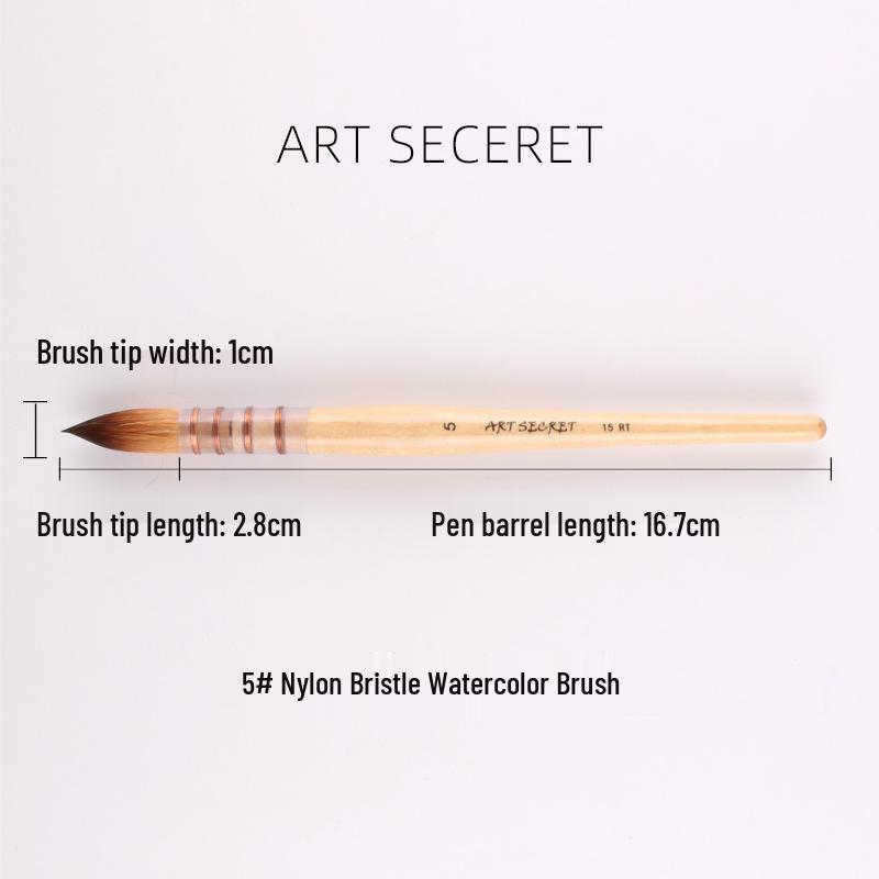 Korean ArtSecret Academy Grade Red Wood Handle Nylon Watercolor Brush 15RT