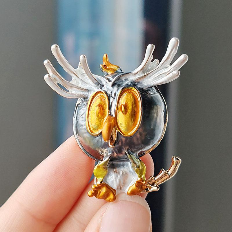 Owl Angry Birds Cartoon Dripping Oil Pin High-end Coat Cute Brooch
