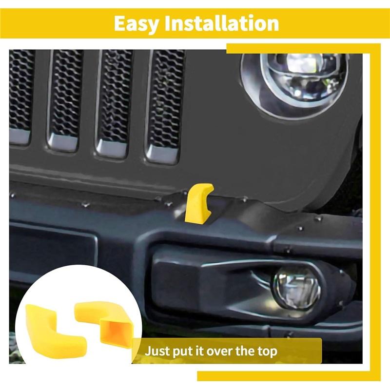 2Pcs Tow Hook Cover Protector Sleeve for Jeep Wrangler JK JL JT 07-23 Front Bumper Buffer Block