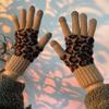 Driving Keep Warm Windproof Leopard Outdoor Female Gloves  Gloves Velvet Thick Mittens