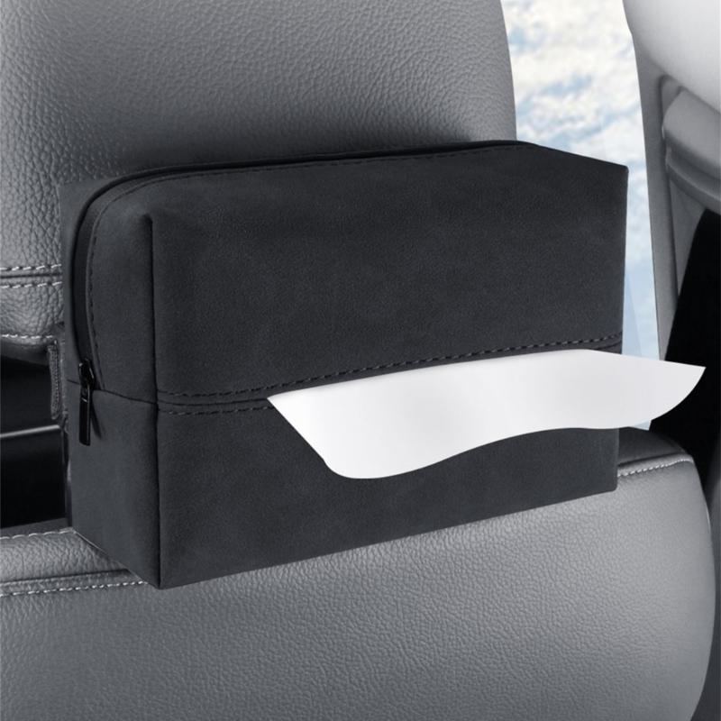 1Pc Car Tissue Holder, Sun-Visor Napkin Holder, Car-Visor Tissue Holder, PU Leather Backseat Tissue Cases Holder