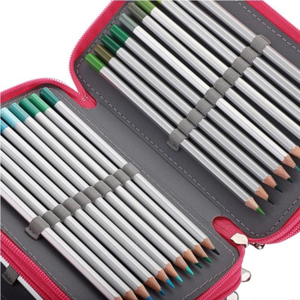 72 Holes Colored Pencil Bag Large Capacity Pen Pouch Multifunction Pencils Case  Drawing