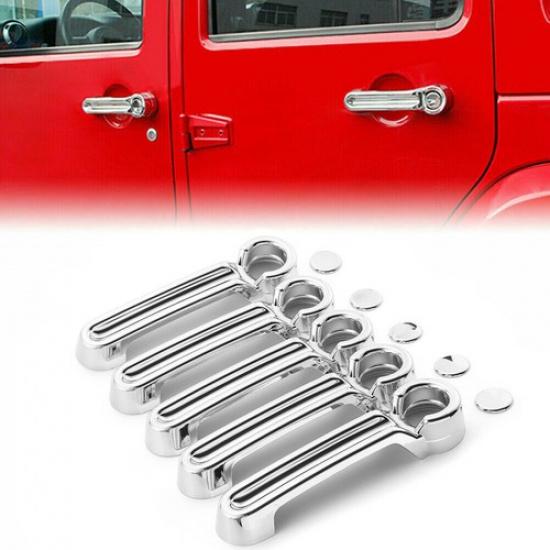 Chrome Pull Handle Cover Tailgate Handle Cover Trim For Jeep Wrangler JK 2007-18