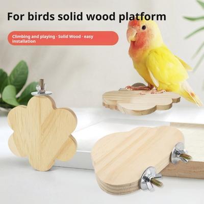 Vogelständer für Haustiere, natürliches Holz, Blumenwolkenform, Vogelsitzstangen-Plattformständer, einfach zu installieren, Vogelecke, Platz zum Kauen und Spielen, Fitnessstudio