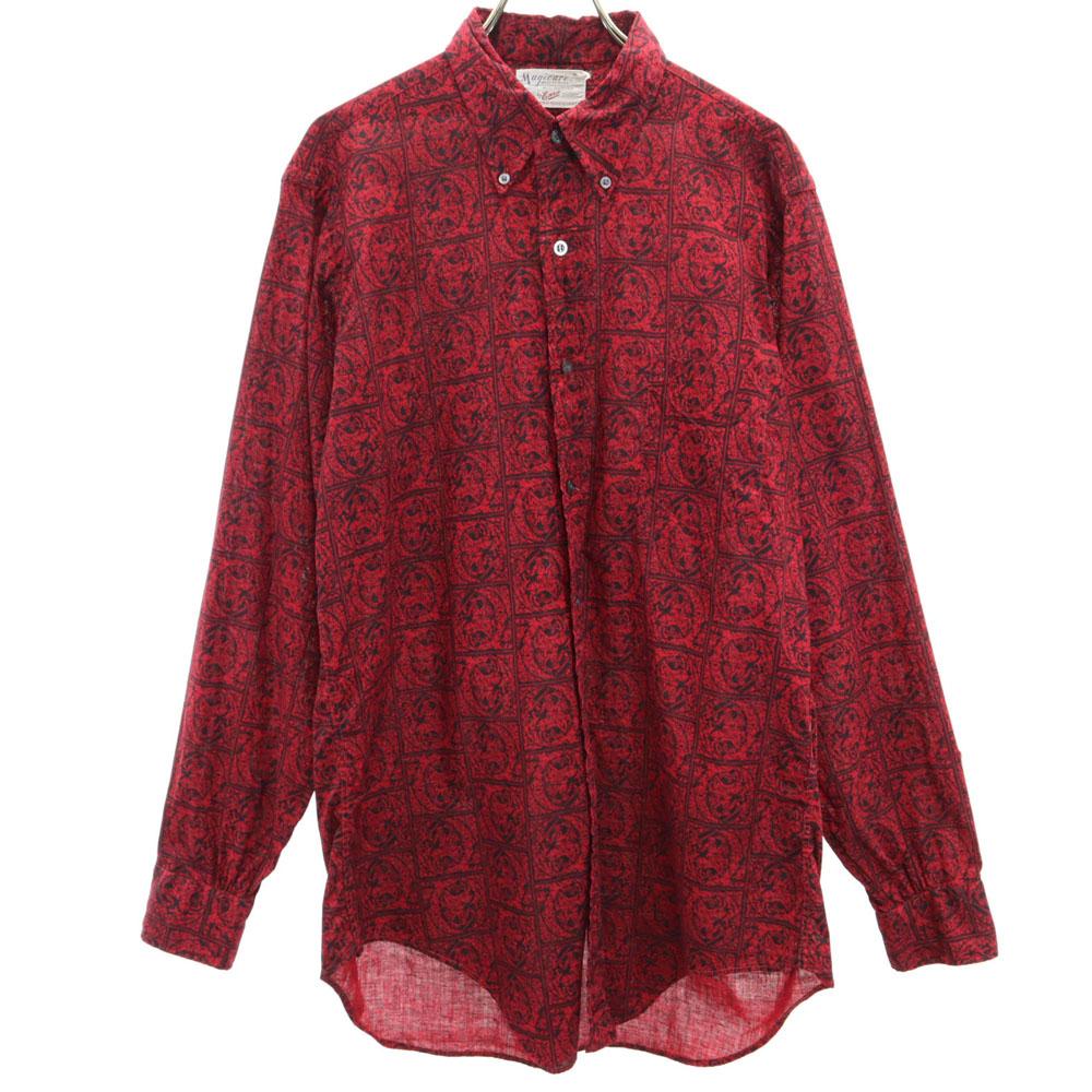 Overall Handle Long Sleeve Button Down Shirt M Red Men's Used