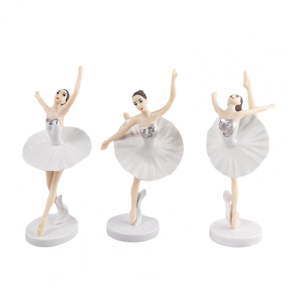 3 шт. Фигурки Девочки-балерины Топперы для торта Танцующая балерина Девочка-балерина Фигурка из смолы Изысканные детали Фигурки девочки-балерины
