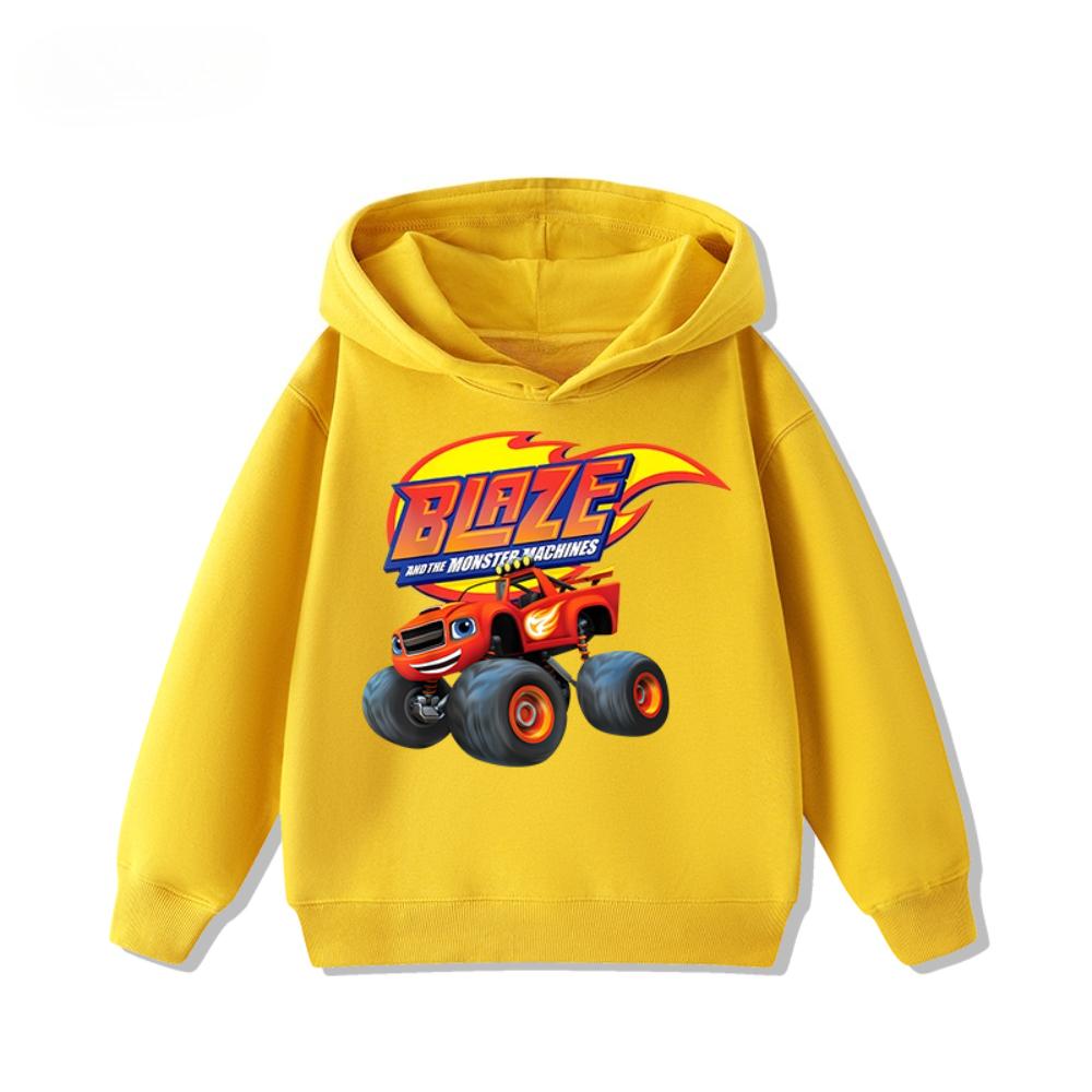 Speed Cyclone Car Team Monster Flame Car Children's Hoodies Boys and Girls' Clothing Autumn and Winter Warm Children's Hoodies