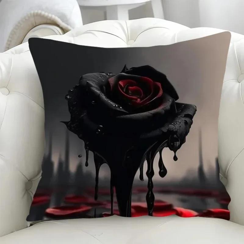 Luxury Home Decor Pillowcase Living Room Sofa Cushion Cover Rose Character Illustration Style Pattern Cushion Cover