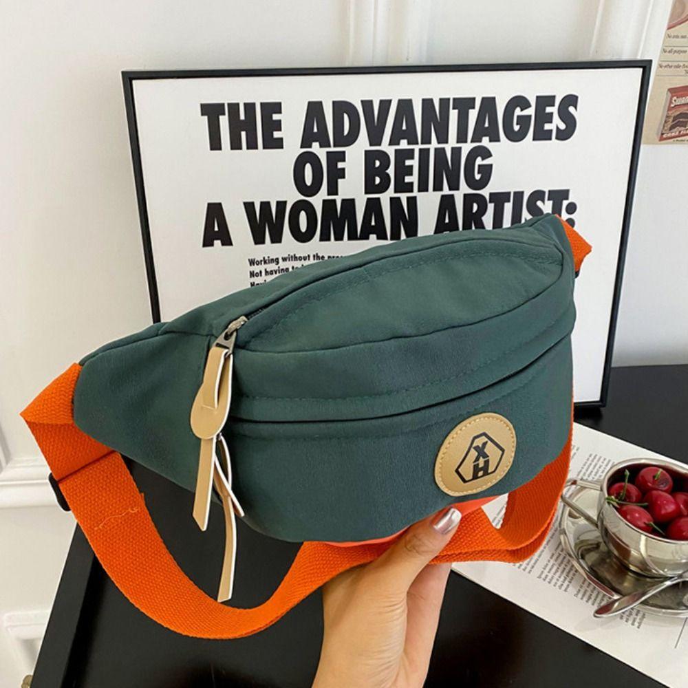 Nylon Canvas Chest Bag Harajuku Waist Bag Simple Canvas Crossbody Bag  Student