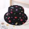 Women Summer Thin Lace Bucket Hat Sweet Cute Colorful Small Flower Embroidery Travel Sunscreen Adjustable Fisherman Cap