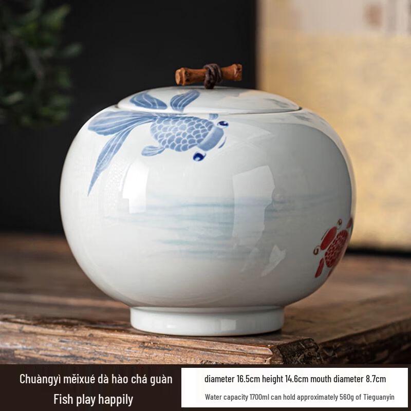 Nieerxin Elegant Ceramic Tea Storage Jar