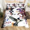 Hummingbird Floral Duvet Cover Birds Bedding Set Blue Green Spring Wild Animals Botanical Comforter Cover Polyester Quilt Cover