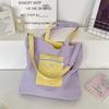 2026 Summer Cream Canvas Bag: Large Capacity Korean-Style Tote with Embroidery for Women