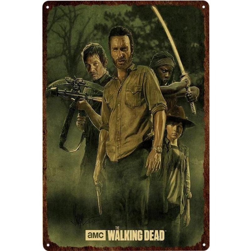 Metal Tin Poster The Walking Dead Movie Metal Sign Plaque Poster for Bar Club Wall Decor Retro Home Vintage Wall Plate Pendant