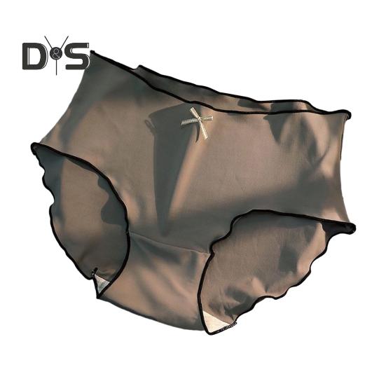 

Женское нижнее белье из искусственного шелка с низкой талией, бесшовные трусы-треугольники, мягкие дышащие эластичные трусики, полностью закрывающие трусы с бантом M серый