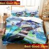 Anime Genshin Impact Keqing Girl Bedding Set Printed With Pillowcase Bed Duvet Cover Soft Single Double Queen Super King Size