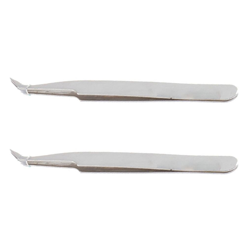 BAAU 2X Anti-Static Tweezer Maintenance Tool Curved Pointed Stainless Steel