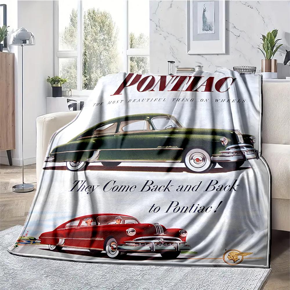 Pontiac Theme Printed Blanket - Perfect for Couch, Bed, Travel & Outdoor Use | Machine Washable, Cozy & Durable.