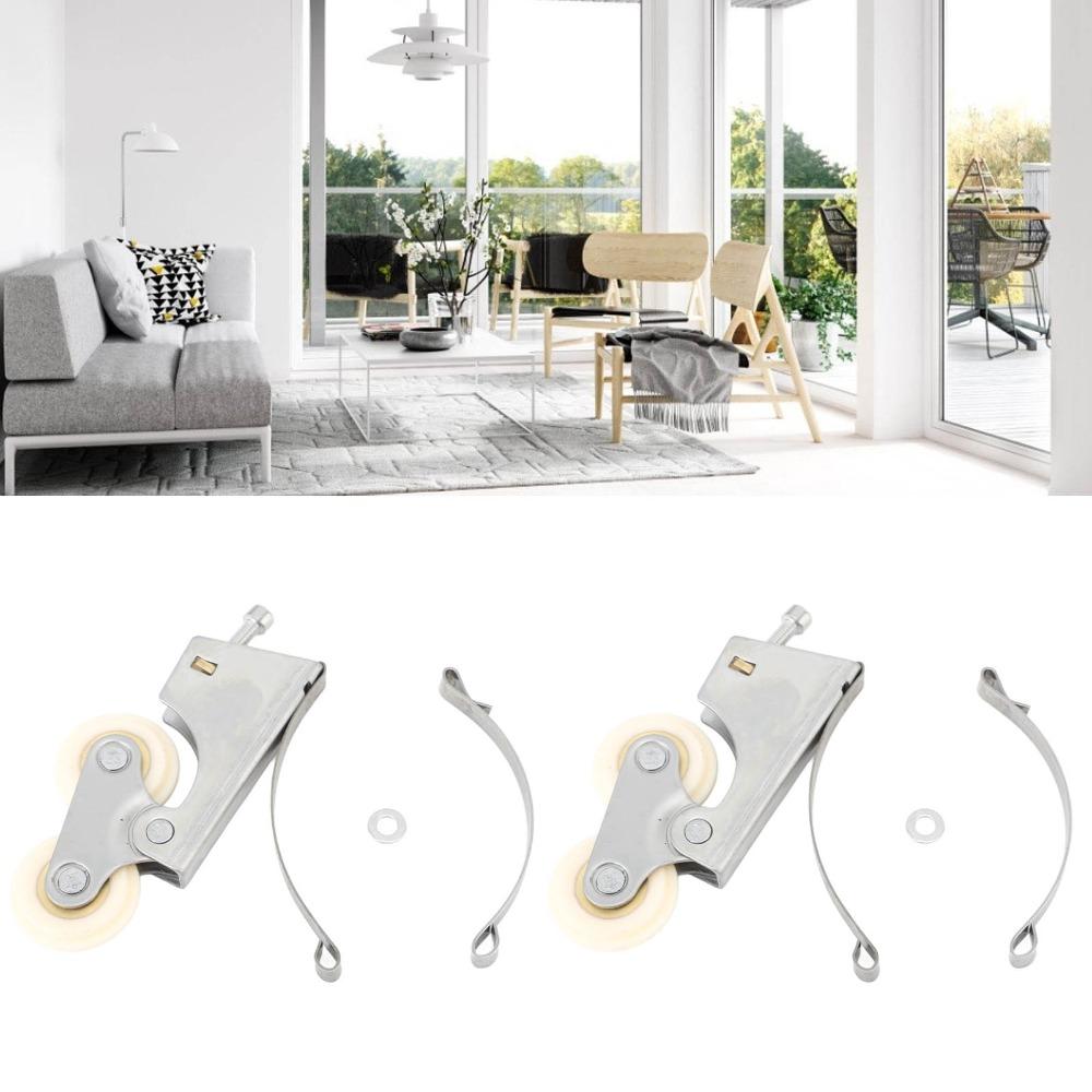2pcs Silent Sliding Door Pulley Easy Installation Cabinet Roller Pulley Door Roller Wheels Bathroom