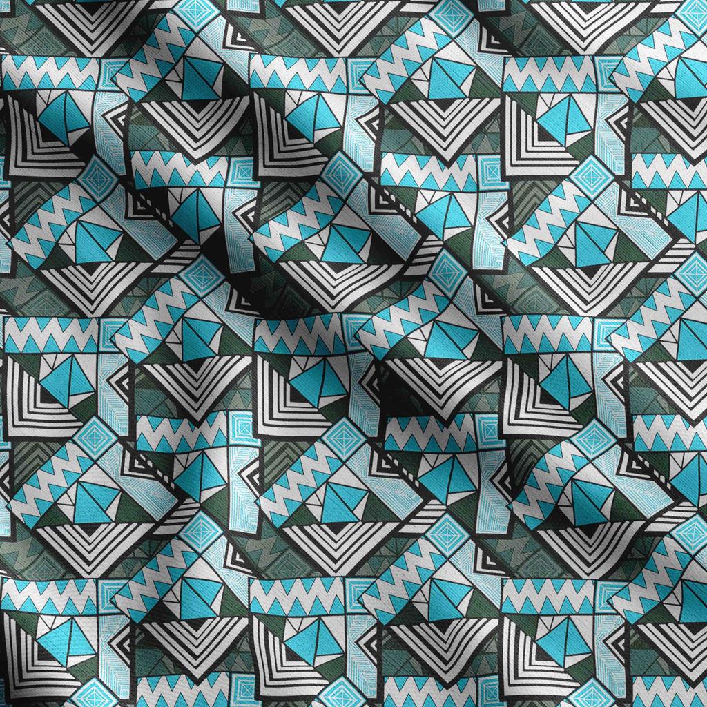 Soimoi Geometrischer Druck, Baumwollbatist, Quiltstoff, verkaufter Massenware 42 Zoll breit, mittelschwerer Baumwollstoff,