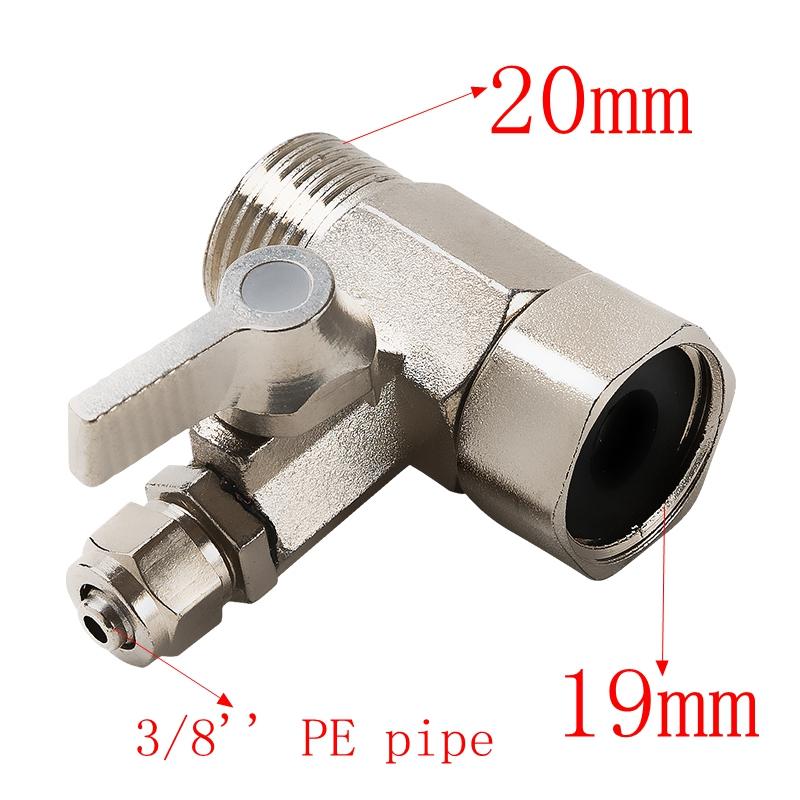 1 buc 1/2'' BSP mascul la femelă la 1/4'' sau 3/8'' PE tub cu trei căi valvă cu bilă piuliță de pin filtru RO Fitti