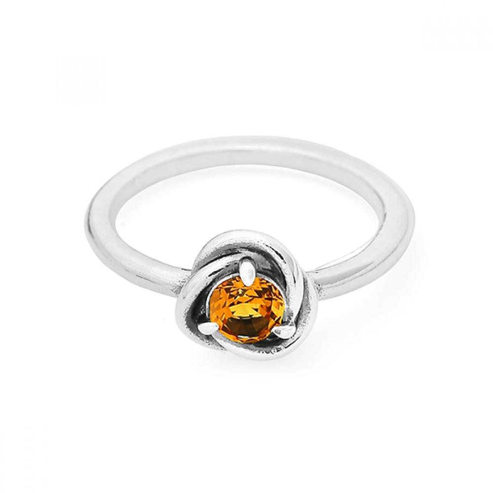 

Pandora 192993c11 Moment November Birthstone Honey Eternity Circle Silver Ring 192993C11-50